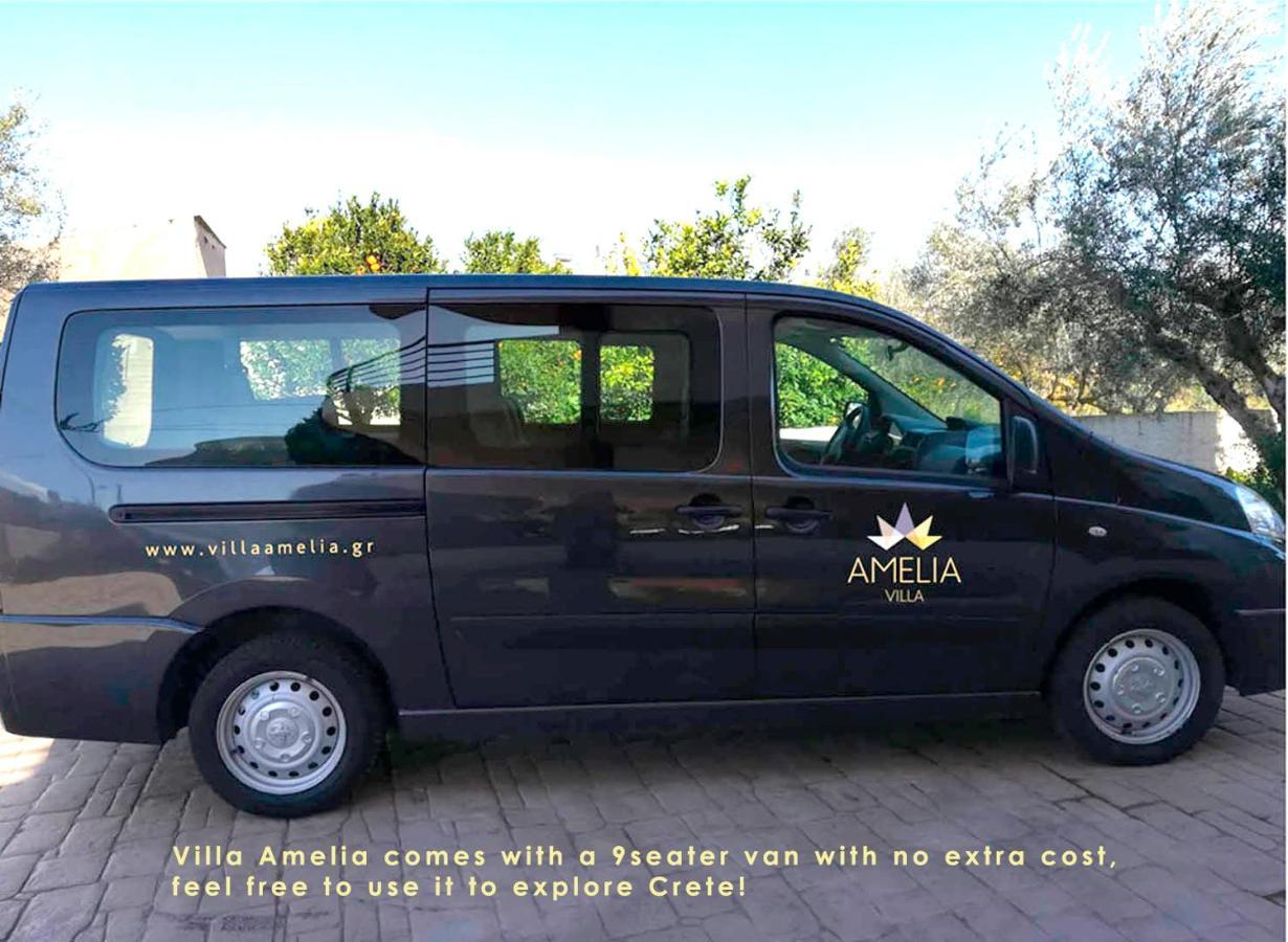 Villa Amelia I Free 9 Seater Mini Van & Pool Kalathas Luaran gambar